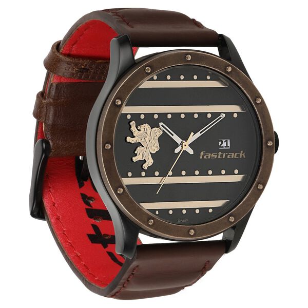 Fastrack Game Of Thrones Quartz Analog with Date Black Dial Leather Strap Watch for Guys - image number 1