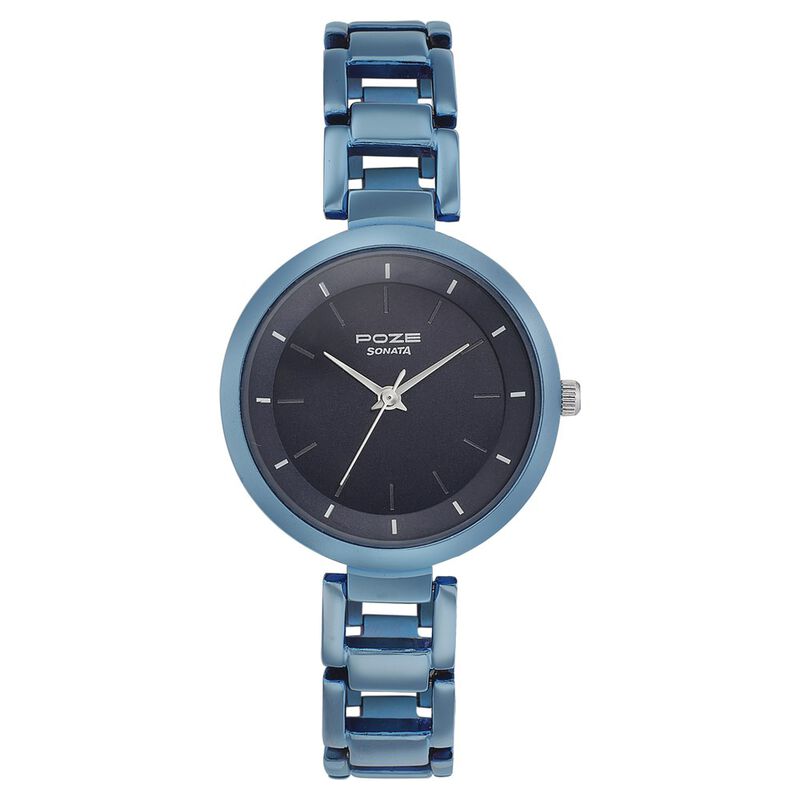 Poze by Sonata Quartz Analog Blue Dial Metal Strap Watch for Women
