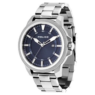 Police Quartz Analog with Date Blue Dial Metal Strap Watch for Men