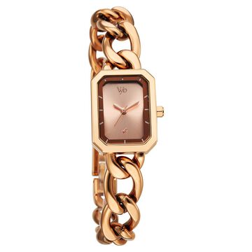 Vyb Charmer By Fastrack Quartz Analog Rose Gold Dial Rose Gold Metal Strap Watch For Girls