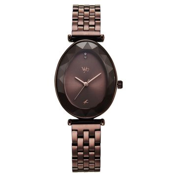 Vyb Prodigy By Fastrack Quartz Analog Brown Dial Brown Stainless Steel Strap Watch For Girls