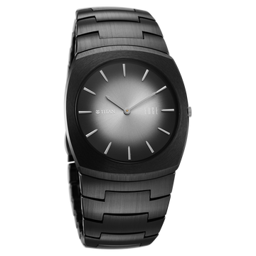 Titan Edge Fumage Quartz Analog Black Dial Black Ceramic Strap Watch For Men