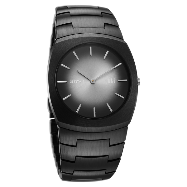 Titan Edge Fumage Quartz Analog Black Dial Black Ceramic Strap Watch For Men - image number 1