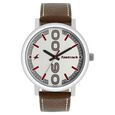 Fastrack Bold Quartz Analog White Dial Leather Strap Watch for Guys