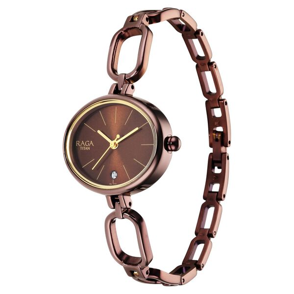 Titan Raga Viva Brown Dial Analog Metal Strap Watch for Women - image number 2