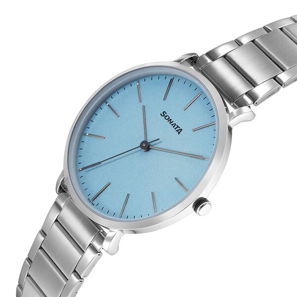 Sonata Ascent Quartz Analog Blue Dial Stainless Steel Strap Watch For Men - image number 1