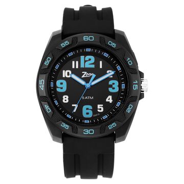 Zoop Analog Watch with Black Dial & Black Strap for Boys Kids, from House of Titan