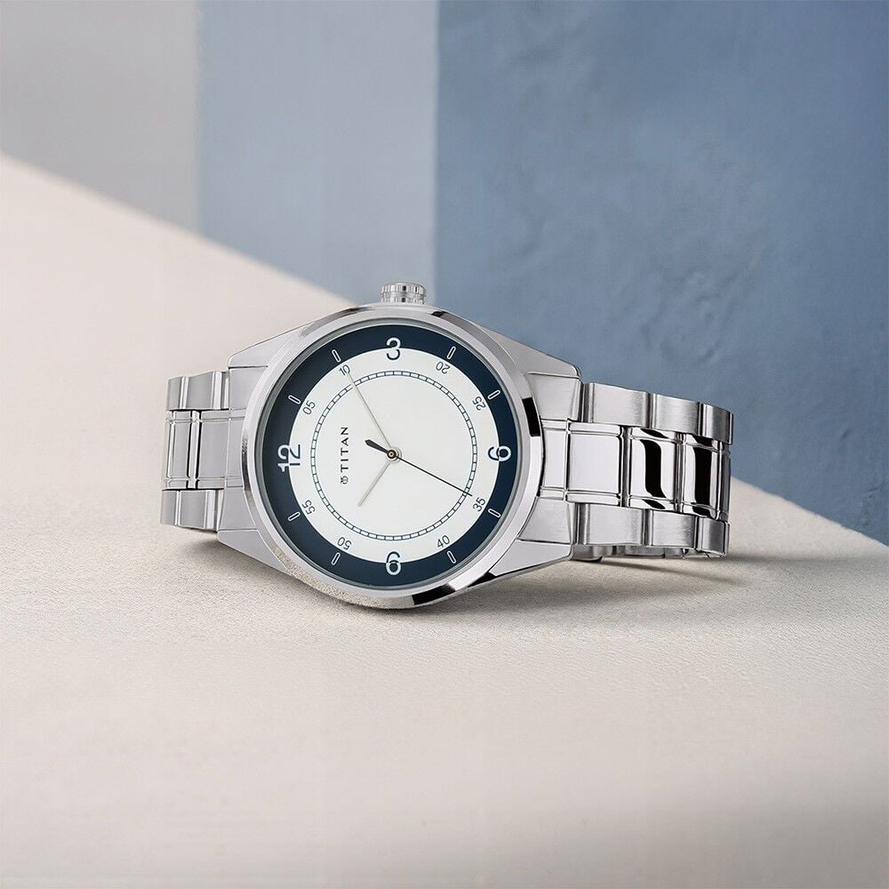 Titan Men's Timeless Charm: Men's Analog Watch with white Dial and Metal Strap-image-13