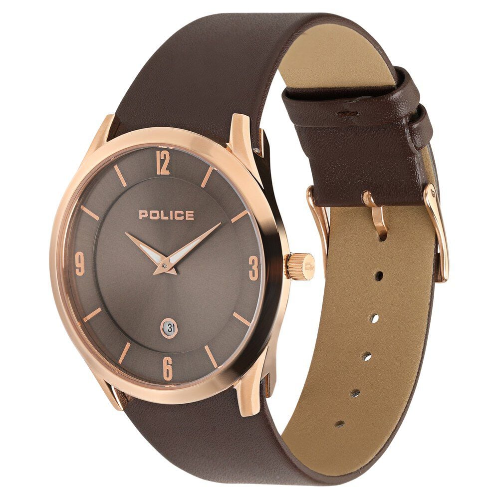 Buy Online Police Quartz Analog Grey Dial Leather Strap Watch for Men ncpl14217jsr13 Titan