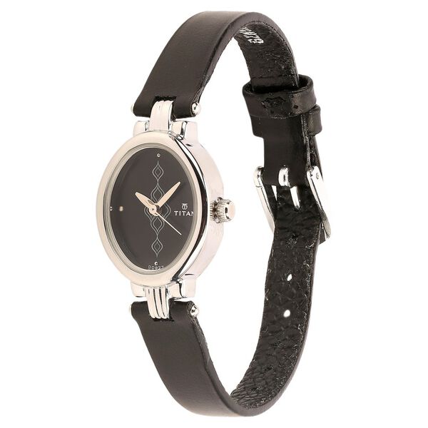 Titan Quartz Analog Black Dial Leather Strap Watch for Women - image number 1
