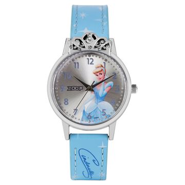 Zoop By Titan Disney Princess Quartz Analog Silver Dial Leather Strap Watch For Kids