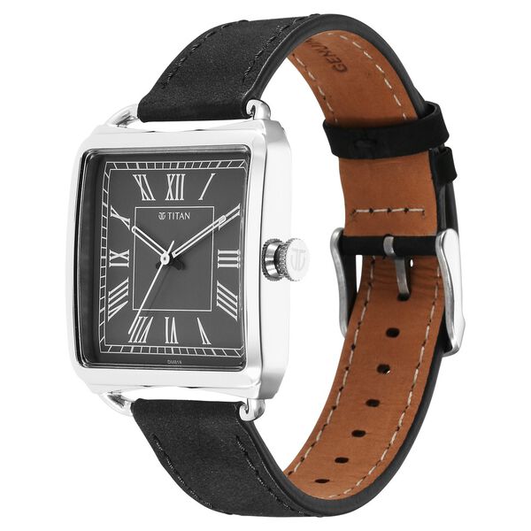 Titan Retro Revive Quartz Analog Black Dial Leather Strap for Men - image number 2