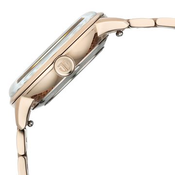 Titan Orbital Open Heart Automatic Analog with White Dial Carnation Gold Stainless Steel Strap Watch for Men
