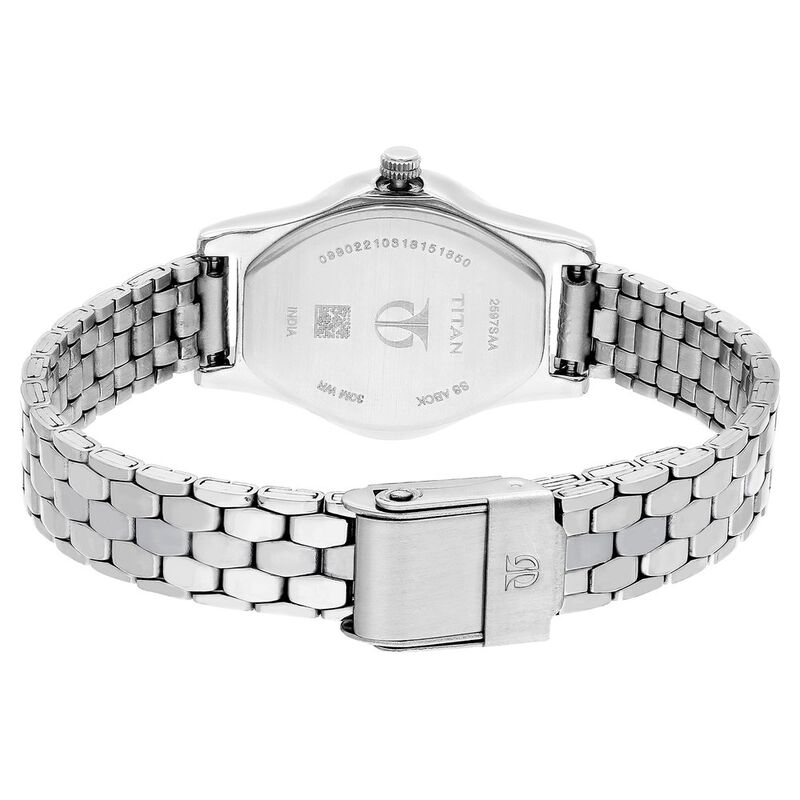 Titan Quartz Analog Silver Dial Stainless Steel Strap Watch for Women - image number 4