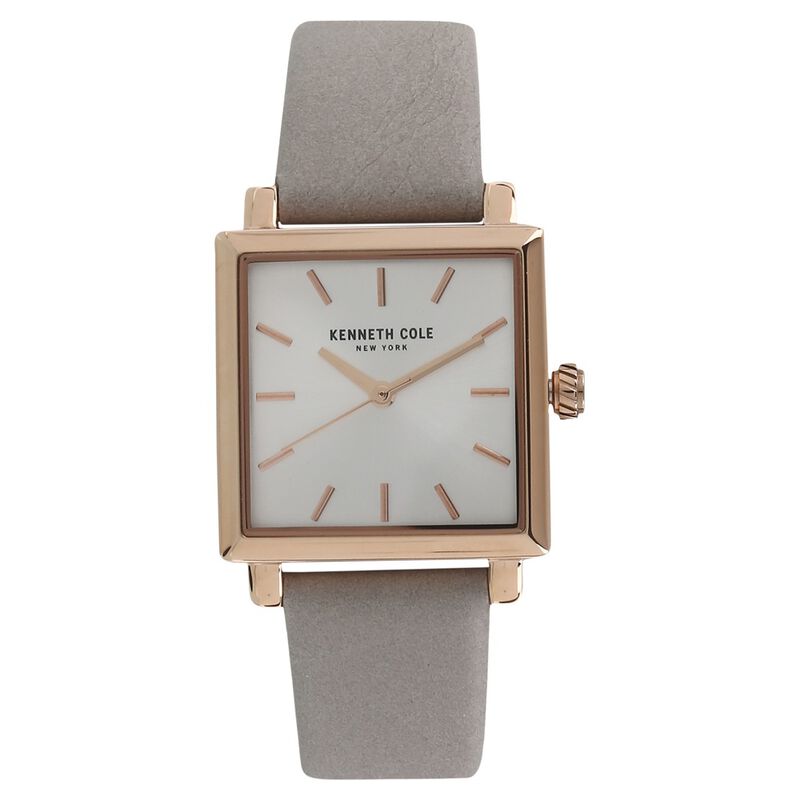 Kenneth Cole Quartz Analog Silver Dial Leather Strap Watch for Women