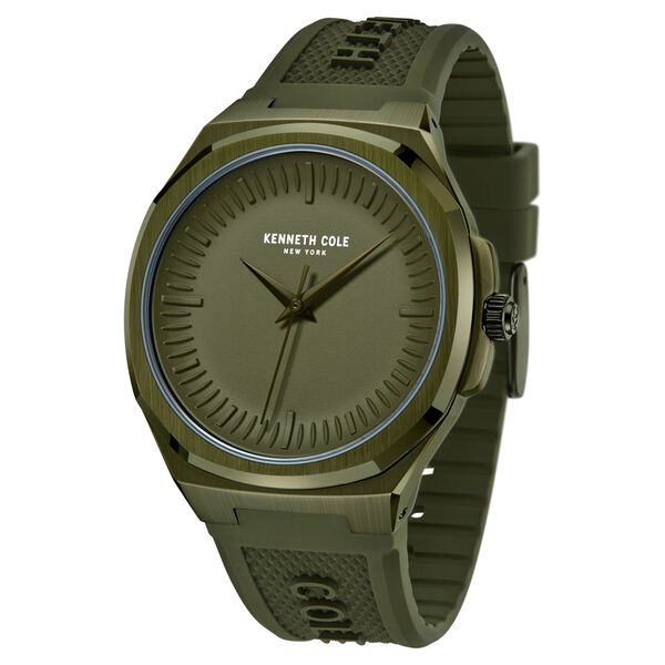 Kenneth Cole Quartz Analog Green dial Silicone Strap Watch for Men - image number 1