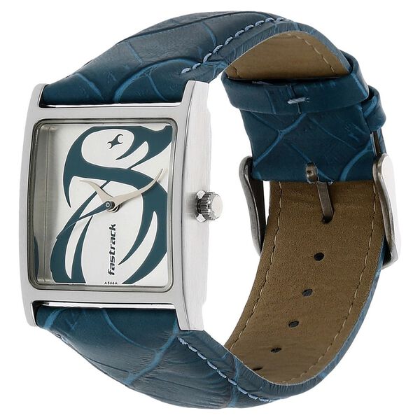 Fastrack Quartz Analog Silver Dial Leather Strap Watch for Girls - image number 1