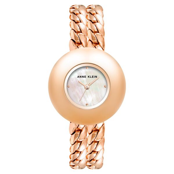 Anne Klein Quartz Analog White Dial Rose Gold Metal Strap Watch For Women - image number 0