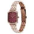 Titan Purple Metro Quartz Analog Red Dial Rose Gold Plated Stainless Steel Strap Watch For Women - image number 2