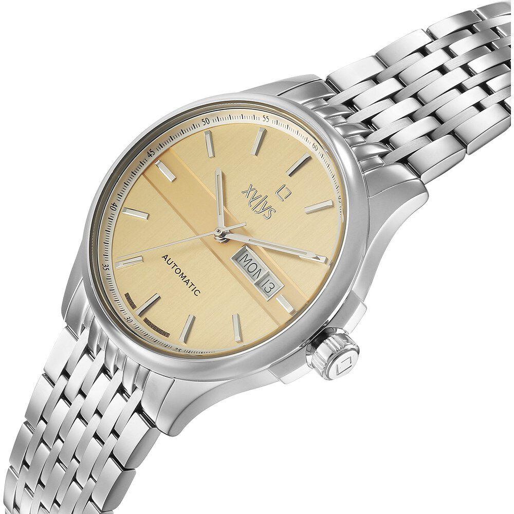 Buy Online Xylys Automatic Orange Dial Silver Stainless Steel