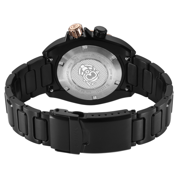 Titan Zero Hour Diver's 200m Analog with Black Dial Black Stainless Steel Strap Watch for Men - image number 4