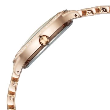 Vyb Spotlight By Fastrack Quartz Analog Silver Dial Rose Gold Metal Strap Watch For Girls