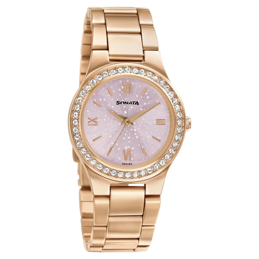 Buy Online Sonata Blush It Up Pink Dial Women Watch With Stainless
