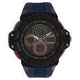 SF Quartz Analog Digital Grey Dial Plastic Strap Watch for Men