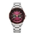 Titan Regalia Opulent Two-Eye Multifunction Burgundy Panda Dial Stainless Steel Strap Watch For Men - image number 0