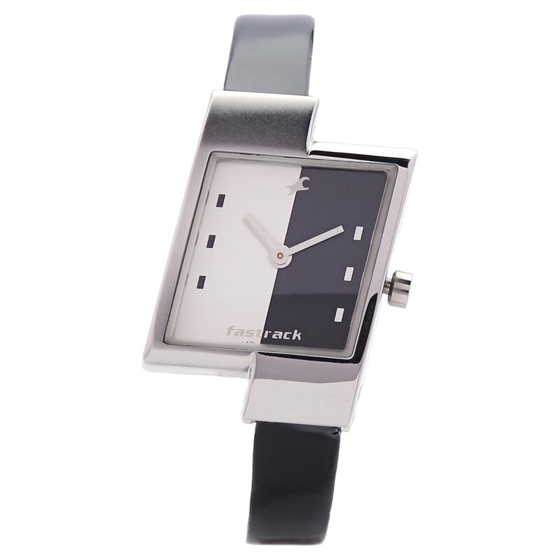 Fastrack Quartz Analog Black Dial Leather Strap Watch for Girls