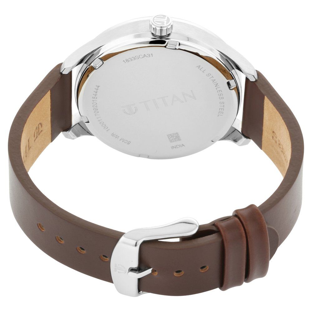Buy Online Titan Evoke White Dial Analog with Day and Date
