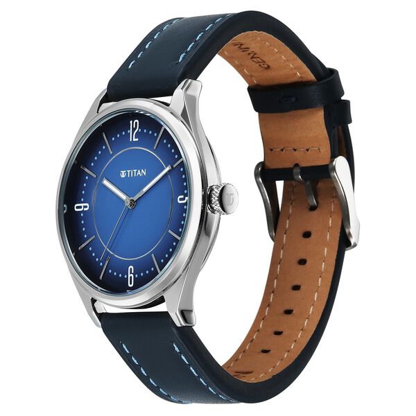Titan Neo Basics Analog with Blue Dial Blue Leather Strap Watch for Men - image number 4