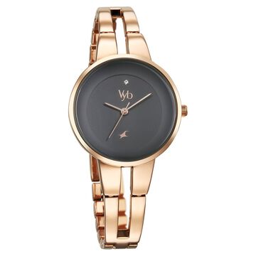 Fastrack Vyb Halo Quartz Analog Grey Dial Metal Strap Watch for Girls