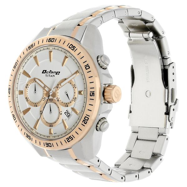 Titan Octane White Dial Chrono Stainless Strap watch for Men - image number 2