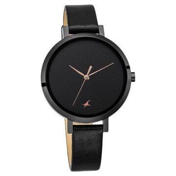 Fastrack Paint Me Quartz Analog Black Dial Leather Strap Watch for Girls