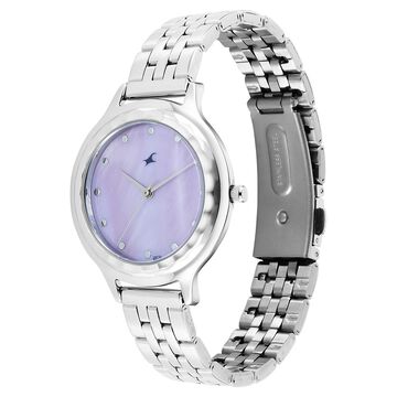 Fastrack Stunners X Quartz Analog Blue Dial Stainless Steel Strap Watch For Girls