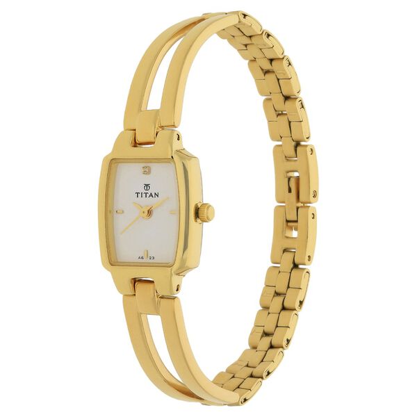 Titan Quartz Analog White Dial Stainless Steel Strap Watch for Women - image number 1