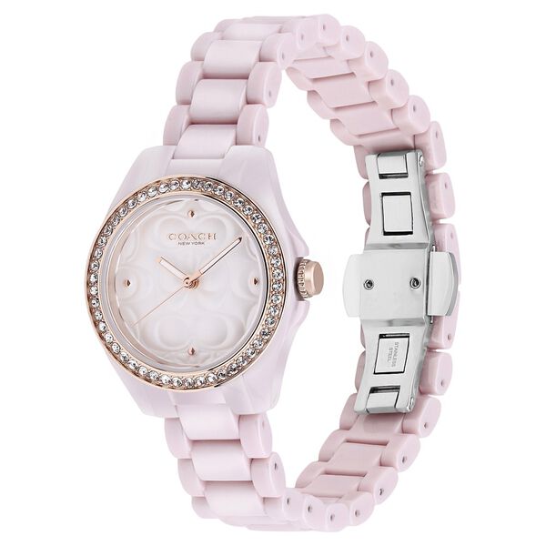Buy Online Coach Quartz Analog White Dial Watch for Women