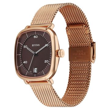 Titan Neo Curve Quartz Analog with Date Brown Dial Stainless Steel Strap Watch For Men
