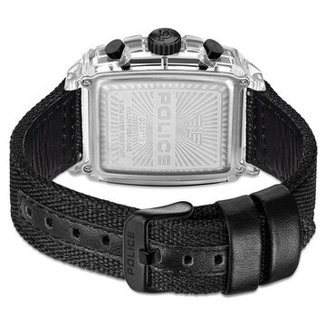 Police Quartz Chronograph Black Dial Multicoloured SILICONE Strap Watch For Men