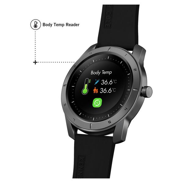 Kenneth Cole Smart Black Dial Silicone Strap Unisex Watch With Black Strap - image number 4