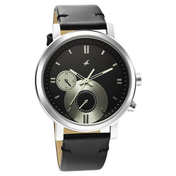 Fastrack Tick Tock Black Dial Quartz Multifunction Watch for Guys - image number 0