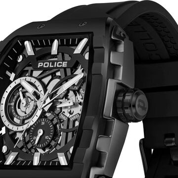 Police Quartz Multifunction Black Dial Black Colour Silicone Strap Watch For Men