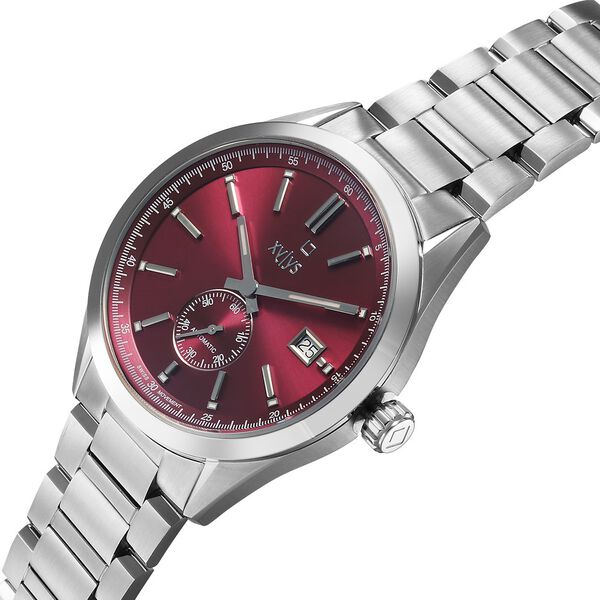 Xylys Automatic Maroon Dial Silver Stainless Steel Strap Watch For Men - image number 3