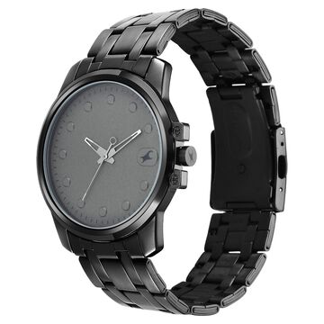 Fastrack Pulse Quartz Analog Anthracite Dial With Black Stainless steel Strap Watch for Guys