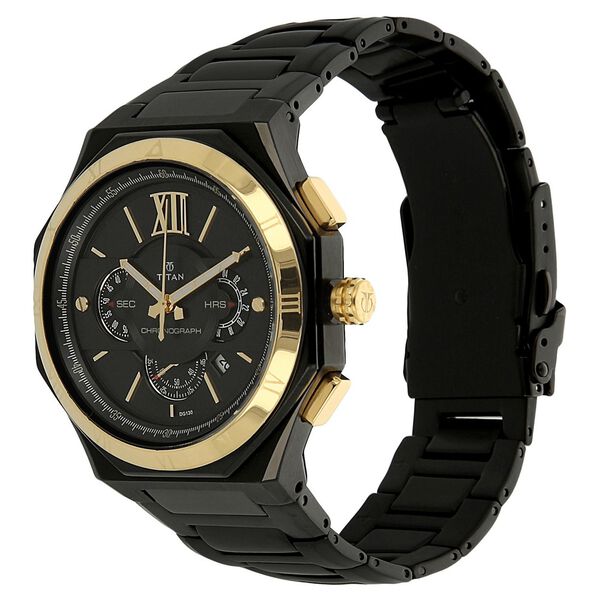 Titan Regalia Rome Black Dial Chronograph Stainless Steel Strap watch for Men - image number 1