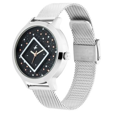 Fastrack Fit Outs Quartz Analog Grey Dial Metal Strap Watch for Girls