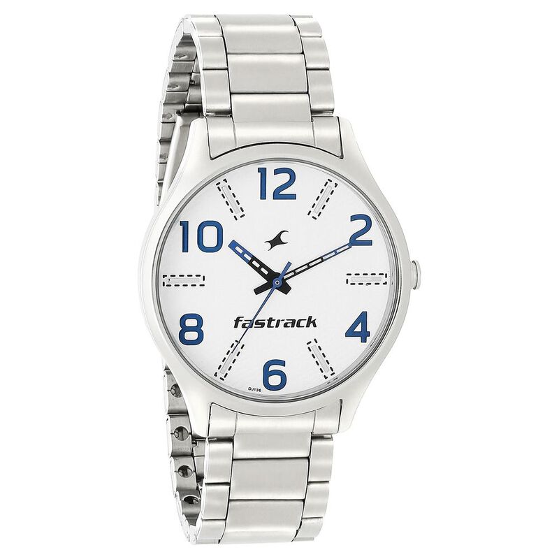 Fastrack Denim Quartz Analog White Dial Stainless Steel Strap Watch for Guys - image number 1