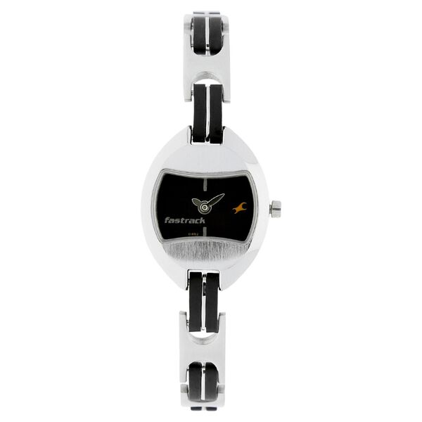 Fastrack Quartz Analog Black Dial Leather & Metal Strap Watch for Girls - image number 0