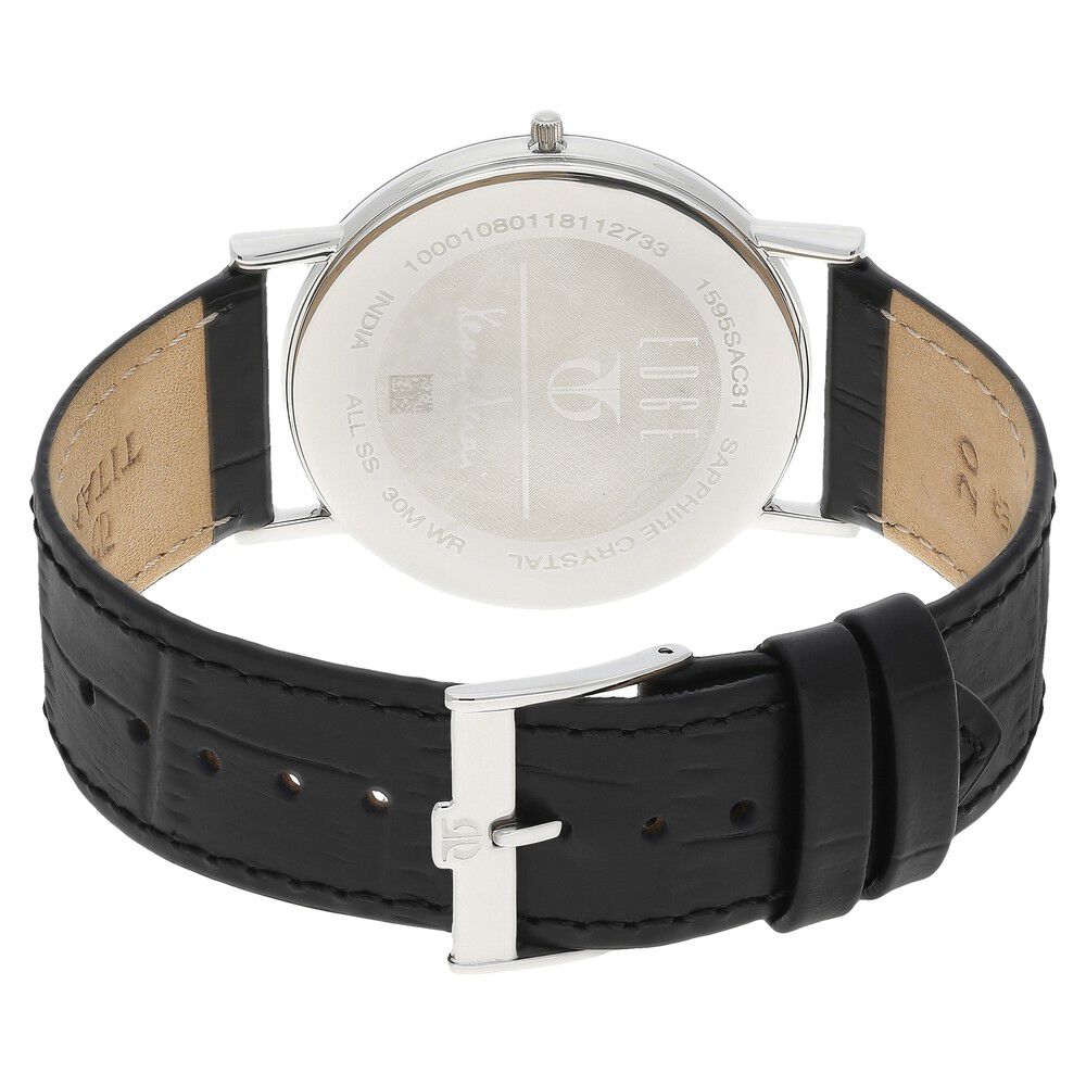 Buy Online Titan Xerxes Desai Quartz Analog Black Dial Leather Strap Unisex Watch 1595sl01 Titan